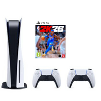 SONY PLAYSTATION 5 DISC SU DVIEM PULTELIAIS + NBA 2K26 ( ne naujas, bet geros būklės)