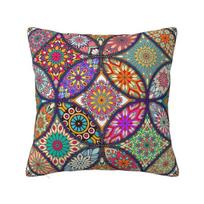 Custom Arabic Indian Ethnic Floral Mandalas Throw Pillow Case 40*40cm Decor Home Cushion Cover Velvet Polyester Pillowcase 30x30cm 12x12in
