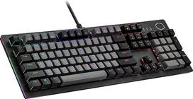 "Cooler Master CK352" mechaninė žaidimų klaviatūra su optiniais jungikliais - raudoni jungikliai (Hot-Swap) Pilnas NKRO RGB kiekvienam mygtukui (MasterPlus) Riešo atrama Viso dydžio klaviatūra su laidiniu QWERTZ