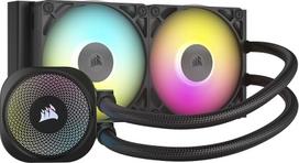 "CORSAIR iCUE LINK Titan 240 RX RGB" skystojo procesoriaus aušintuvas - 240 mm AIO - 2X RX120 RGB ventiliatoriai - tinka "Intel LGA 1851/1700", AMD AM5/AM4 - yra "iCUE LINK" sistemos koncentratorius - juodas