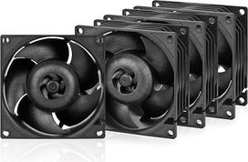 ARCTIC S8038-7K serverio ventiliatorius 80 x 80 x 38 mm 500-7000 aps/min PWM reguliuojamas 4 kontaktų jungtis 12 V nuolatinės srovės, juodas, 4 vnt.
