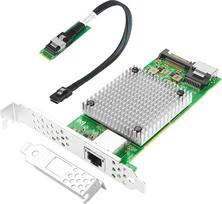 Euqvos Ethernet tinklo kortelė Intel 82599ES Chipset M.2 + M Key + SFF 8087 M.2 to 10Gb Single Port RJ45 LAN Card Support Windows Server/Windows/Linux/VMware/ESX