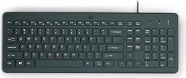HP 150 laidinė klaviatūra, QWERTZ vokiškas išdėstymas, 12 Fn klavišų, veikia su "Windows" ir "Mac", tyli, juoda