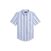 Polo Ralph Lauren Shirt Ss24 Pony Stripe Print Single-Breasted Point Collar Short Sleeve Kids shirts White CWPOWOVY6820472-100 L