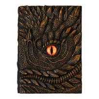 Dragon Eye 3D Embossed Journal Refillable Travel Notepad Vintage Blank Pages Notebook for Sketching Calligraphy oranžinė