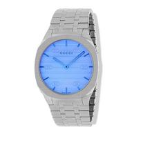 Gucci YA163408 25H 38mm Vaivorykštės mėlynumo laikrodis 38 sidabras