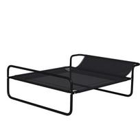 "PawHut Dog Lounger Outdoor", paaukštintas šuns gultas su orui pralaidžiu tinkliniu užvalkalu, gultas mažiems ir vidutinio dydžio šunims, juodas 91 x 69 x 29 cm