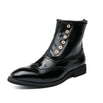 Vyriški Brogue kulkšnies batai žaliai juodi madingi klasikiniai retro Brock trumpi vyriški batai Zapatos Hombre 38 juoda