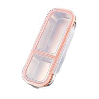 3 skyrių maisto dėžutė Nerūdijančio plieno užkandžių konteineris 2 Compartment