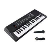 Vaikiškas elektroninis pianinas klaviatūra žaislas su mikrofonu 37 klavišai daugiafunkcis muzikinis instrumentas žaislas mažiems vaikams berniukams mergaitėms USB maitinamas baterijomis edukacinis juoda