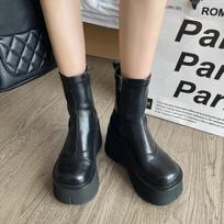 Moteriški platforminiai aulinukai aukštakulniai batai žieminiai dizainerio nauja 2025 m. tendencija kasdieniai gotiški Chelsea batai mada Chaussures Femme 35 juoda