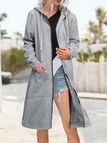 Plus Size Hoodies for Women Casual Full Zip Hoodies Women's Long Hoodies Loose Sweatshirts With Pockets L
