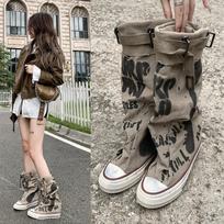Spausdinti Dizaineris Kaubojus Aukštaauliai Moteriški Batai Platūs laisvalaikio sportbačiai 2024 m. tendencija Chelsea rudens drobė kulkšnis Botas Mujer Zapatillas 35 chaki