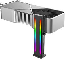 "Jectse" GPU laikiklis, grafinės plokštės ARGB GPU laikiklis, 5 V, 3 kontaktų, reguliuojamas aukštis, magnetinis pagrindas, slankiojantis GPU laikiklis, kad būtų išvengta universalaus pasvirimo (juodas)