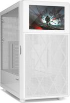 NOX XTREME PRODUCTS "Hummer" BIOS - "Semitower ATX" | M-ATX | ITX, reguliuojamas 8 colių LCD ekranas, metalinis tinklelis priekyje, grūdinto stiklo šoninis skydelis, vieta 11 ventiliatorių, USB-C ir 3.0, baltos spalvos