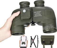 QUNSE X25 kompasas ir tolimatis 10x50 mm su dideliu objektyvo lęšiu Kariniai navigacijos HD žiūronai - didelis vaizdas su BAK4 prizmės sistema ir dirželiu ( atsparūs vandeniui ir rūkui )