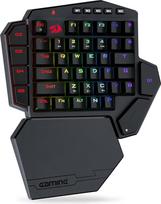 "Redragon K585 PRO" belaidė mechaninė klaviatūra vienai rankai, 42 klavišai, 3 režimų RGB 40% žaidimų klaviatūra su 7 integruotais makro klavišais, nuimama riešo atrama, ilgai veikianti baterija (mėlynas jungiklis)