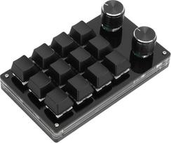 "zalati" mechaninė klaviatūra, programuojami USB mini klavišai su 12 klavišų, nereikalingas diskas, su mygtukų dizainu, lengvai nešiojama 2,97 x 5,14 colių - juoda