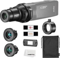 Godox AK-R21 Speedlite projektoriaus blykstė Split Focalize Conical Snoot optinis kondensatorius su adapteriu AK-R25 Fresnelio galvutei + AK-R24 50 mm objektyvas + AK-R26 83 mm objektyvo rinkinys