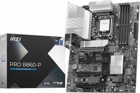 MSI PRO B860-P pagrindinė plokštė, ATX - palaiko "Intel Core Ultra" procesorius (2 serijos), LGA 1851-12 DRPS, "DDR5 Memory Boost" (8600+ MT/s OC), PCIe 5.0 x16 ir 4.0 x16, M.2 Gen5, 5G LAN