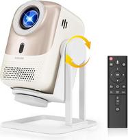 Projektoriaus automatinis fokusavimas / trapezoidinis koregavimas: Išmanusis nešiojamasis projektorius su "Android" operacine sistema, "WiFi6", "Bluetooth 5.2", 360° pasukamas projektorius išmaniesiems telefonams, TV Stick, PS5, namams