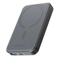 Atsarginis maitinimo šaltinis ("Power Bank") Išorinė baterija Joyroom 'JR-W020 Mini' juoda 5000mAh 20W (Wireless Charge) + Type-C / Type-C laidas