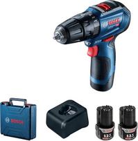 "Bosch Professional" GSB 12V-30 12V sistemos akumuliatorinis plaktukinis gręžtuvas (įskaitant 2 x 2,0 Ah akumuliatorių, greitąjį įkroviklį GAL 12V-40, "Craftsman" dėkle)
