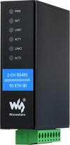 "Waveshare" 2 kanalų RS485-RJ45 Ethernet serijinis serveris, dviejų kanalų RS485 nepriklausomas veikimas, 2X Ethernet prievadai, pramoninis izoliuotas serijinis modulis, dvikryptis skaidrus perdavimas