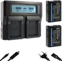 2 x "Blumax" baterija, suderinama su "Sony NP-FW50" [1030 mAh] + LCD dvigubas įkroviklis, skirtas "Alpha 7 7II 7R 7S II 6300 6500 / NEX-7 NEX-F3 / DSC RX10 IV // ZV-E10