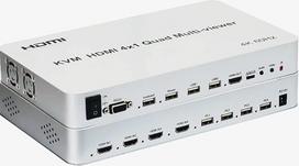 HDMI KVM Quad Splitter 4x1.4K 60Hz KVM HDMI Multi-Viewer 4X1 HDMI Quad Screen Multiviewer su vientisu 4 in 1 HDMI Multi Viewer USB Keyboard Mouse PC (4K 60HZ)