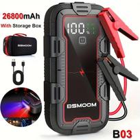 Automobilio užvedėjas 12V 6000A su LCD ekranu ir LED žibintuvėliu | Power Bank 26800mAh su greitu įkrovimu, tinka visiems benzininiams ir iki 10.0L dyzeliniams varikliams