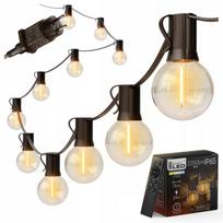 LED sodo girlianda 15m su 25 E12 lemputėmis, nuotoliniu valdymu ir reguliuojamu ryškumu | IP65 atspari, vestuvėms, terasai, balkonui, šventėms