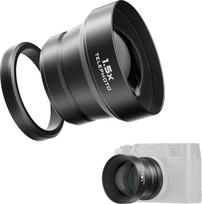 "Freewell" 1,5 karto teleobjektyvas, suderinamas su "Fuji X100VI X100V", patobulintas priartinimas ir lengvas dizainas (juodas)