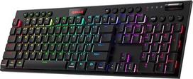 "Redragon K618 Horus" mechaninė RGB klaviatūra, "Bluetooth" / 2,4 GHz / laidinė trijų režimų plokščių klavišų žaidimų klaviatūra su belaidžiu ryšiu, specialiu medijos valdymu ir linijiniu raudonu jungikliu