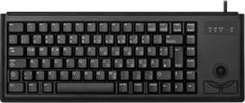 CHERRY G84-4400 Kompaktiška klaviatūra su "Trackball", vokiškas išdėstymas (QWERTZ), laidinė (USB prievadas), 2 pelės mygtukai, mechaniniai CHERRY ML jungikliai, juoda