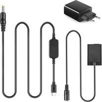 Raeisusp EP-5G nuolatinės srovės jungtis EN-EL25 EN-EL25a baterijos manekenas + PD QC3.0 adapteris + 9V USB C maitinimo kabelis, skirtas Nikon Z30 Z50 ZFC fotoaparatui