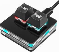 SinLoon USB mini 2 mygtukų kopijavimo ir įklijavimo klaviatūra, OSU klaviatūra, "HotSwap" viena ranka mechaninė žaidimų klaviatūra su USB kabeliu, skirta ritminiams žaidimams