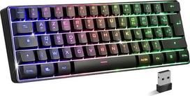 "Elite K50" žaidimų klaviatūra Tyli belaidė RGB apšviesta 60 % TKL žaidimų klaviatūra, įkraunama su "Bluetooth/2.4G/Type-C", 62 klavišai, apsaugantys nuo "dvasių", skirta PC/Windows/Mac