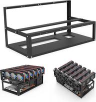 "Yusat Miner" kompiuterio stovo grafikos kortelės laikiklis "Mining Rig Frame Housing" (juodas)