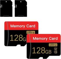 2 mikro atminties kortelių pakuotė 128GB su adapteriu, C10/U3/UHS-I/A1, "TransFlash" kortelė, TF kortelė fotoaparatui, išmaniajam telefonui, planšetiniam kompiuteriui, dronui (128GB*2-A)