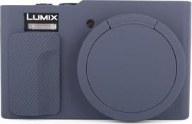MUZIRI KINOKOO Silikoninis dėklas, suderinamas su "Panasonic Lumix DC-TZ99" skaitmeniniu fotoaparatu - minkštas guminis apsauginis dėklas su nuimamu objektyvo dangteliu - neslystantis ir atsparus įbrėžimams - tamsiai mėlynas