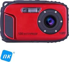 NK Vandeniui atsparus 16 MP FHD 720P kompaktiškas skaitmeninis fotoaparatas Optinis priartinimas x 1x8 2,7 colių veido aptikimo skaitmeninis stabilizatorius Nuotrauka Vaizdo įrašas Raudona (atsparus vandeniui iki 10 metrų)