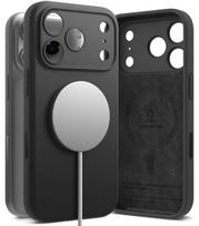 Juodas dėklas Apple iPhone 17 Pro telefonui "Ringke Silicone Magnetic Magsafe"