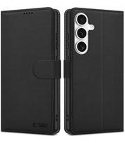 Juodas atverčiamas dėklas Samsung Galaxy S25 FE telefonui "Tech-Protect Wallet"