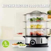 800W 9L 3 Pakopos Elektrinis Maisto Garintuvas Laikmatis Namų Maisto Garintuvas Virtuvės Žuvies Gaminimo Mašina Daržovių Puodas Viryklės Įrankiai
