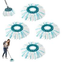 4 vienetai Leifheit Clean Twist Disc Mop Micro rinkiniui, daugkartinio naudojimo pakaitinė šluotos galvutė, lengvai pakeičiama, labai gerai sugerianti, visų tipų grindims 4pcs