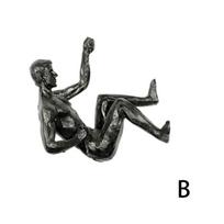 Athlete Rock Climbing Man Resin Background Wall Hanging Decoration Sculpture Statue Figures Present Decor Retro New gray