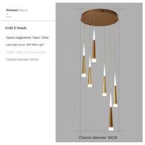 Laiptų liustra Paprasta moderni atmosfera Dviejų aukštų daugiabutis Miegamasis Šiaurės šalių restoranas Loftas Rotati Long Droplight 5 heads juoda