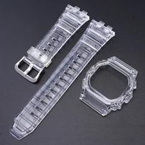 Pakeičiama permatoma dervos apyrankė+PC rėmelis mažam kubui Auksiniai plytelės Skirta Casio G-Shock GMW-B5000 laikrodžio apyrankei