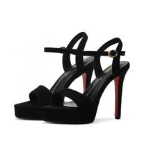 Classic new women's shoes hot selling high heels 12cm thin heel waterproof platform sandals women's night dance shoes Sandals 34 juoda